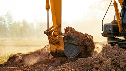 suelo de trabajo de excavadora industrial